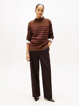 Tommy Hilfiger Timeless Wool Blend Loose Straight Leg Trousers