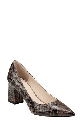 Marc Fisher Zala Block Heel Pump in Dark Brown at Nordstrom, Size 8.5