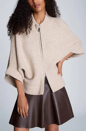 Kenneth Cole Dolman Sleeve Zip Cardigan in Driftwood Heather at Nordstrom, Size X-Large