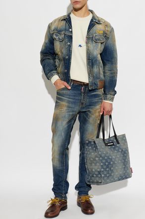 Dsquared2 Denim Jacket With vintage Effect, Mens, Blue