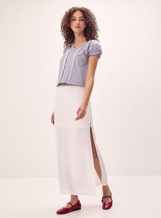 Twik Womens Linen blend maxi skirt