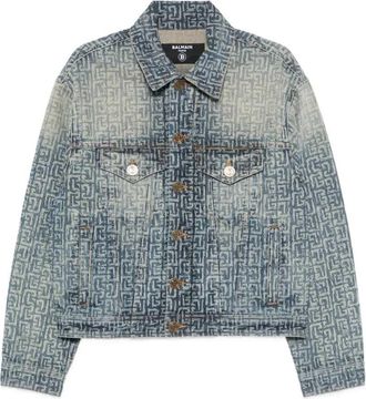Balmain denim jack met monogram