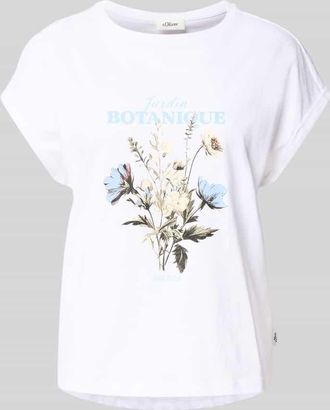 s.Oliver Red Label Relaxed Fit T-Shirt aus reiner Baumwolle in Weiss, Gr&ouml;&szlig;e 34