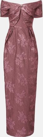 Rebecca Vallance Levinia off-shoulder brocade gown