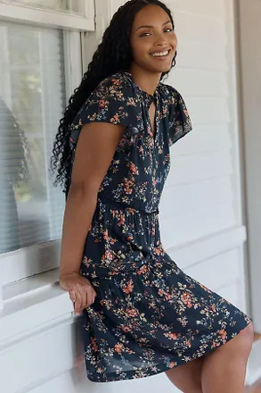 Anthropologie By Anthropologie Ruffle Sleeve Dress