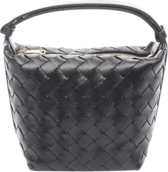 Bottega Veneta Pre-owned Candy Wallace Lederen Handtas - Dames - Vintage Mini Tas - Zwart - ONE Size - Leer - Vintage
