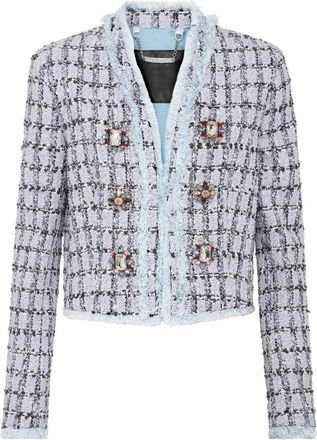Philipp Plein Tweed Blazer - Dames - Blazers - Blauw - L - Tweed - Jassen