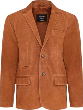 Infinity Leather Mens Italian Rust Suede Leather Blazer Jacket - Aarau