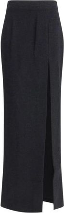 Alessandra Rich Lange Tweed Rok met Split aan de Zijkant - Dames - Maxi Rokken - Zwart - S - Tweed - Rokken