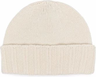 Drumohr Kasjmier Gebreide Witte Hoed - Heren - Hoeden - Wit - 46 CM - Kasjmier - Accessoires