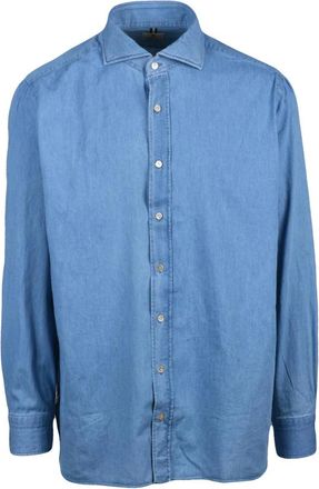 LUIGI BORRELLI NAPOLI Denim Shirt - Heren - Spijkeroverhemden - Blauw - L - Denim - Overhemden