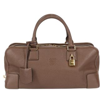 Loewe Amazona Bag Leather Brown Leather Handbag (Pre-Owned)