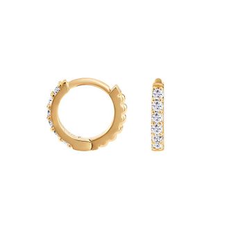 Dower & Hall Small White Sapphire Lumiere Hoops