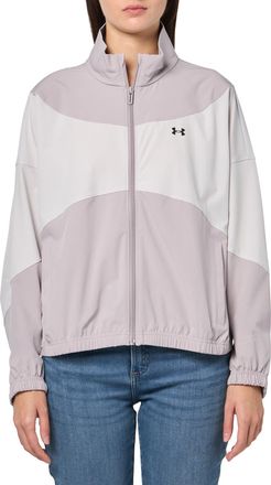 Under Armour womens Rival Woven Jacket, (009) Gray Dawn/Gray Matter/Black, S
