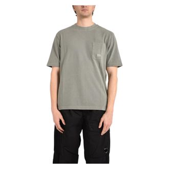 C.P. Company T-Shirts, male, Gray, Size: 2XL 24/1 Piquet Pigment-dyed T-Shirt