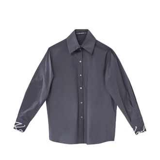 Karl Lagerfeld Dames, Blouses & Shirts, Zwart, Maat: 2XS Katoen