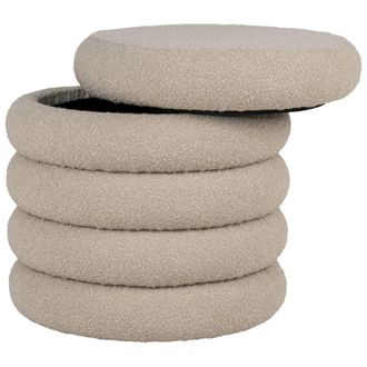 Moloo Puf con almacenaje en tejido de bucle beige &oslash;44 cm