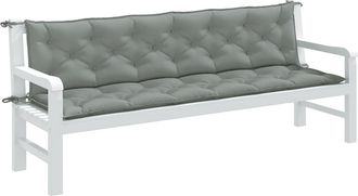 vidaXL Vidaxl - Cojines Banco Jard&iacute;n 2 Uds Tela Gris Claro Melange 200x50x7 Cm
