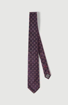 Brunello Cucinelli Silk tie with geometric pattern in Purple at Nordstrom