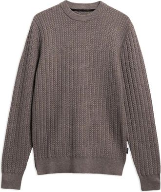 Barbour Herringb Knit - Heren - Ronde hals truien - Bruin - M - Truien & Vesten