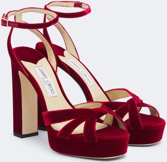 Jimmy Choo London Sandalias con plataforma Kove de terciopelo