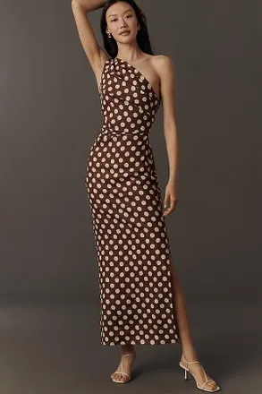 Faithfull The Brand Linen Simona One-Shoulder Midi Dress