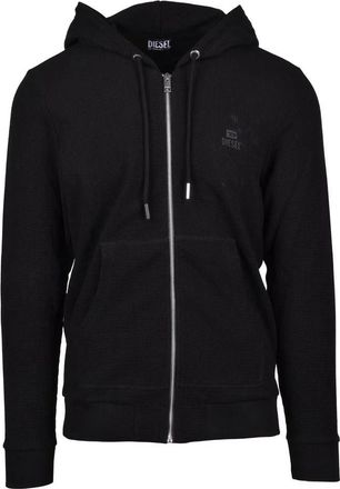 Diesel Zip Hoodie Sweatshirt - Black
