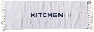 Puebco Handloomed Recycle Yarn Kitchen Mat in White at Nordstrom