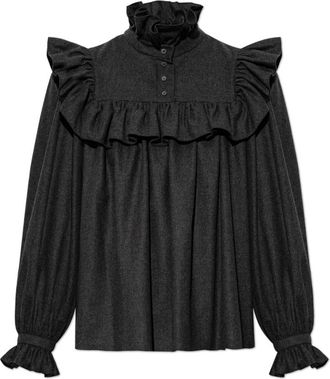 Chlo&eacute; Blusa de cuello alto con volantes - Blouses & Shirts - Mujer - Gris - XS