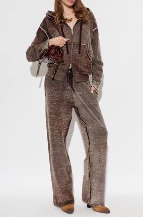Diesel Wool Trousers M-HONORINE, Womens, Brown