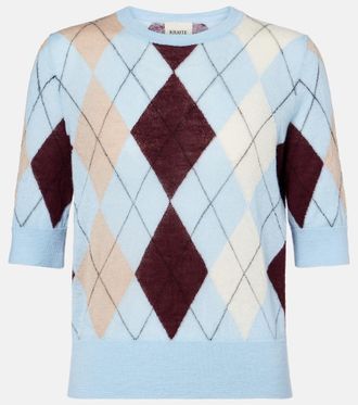 Khaite Anders argyle cashmere and mohair top