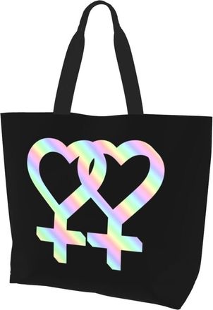 AOOEDM Lesbian Gay Lgbtq Equal Rights Ladies Canvas Tote Reusable Shopping Bag