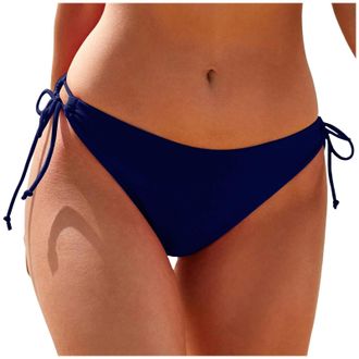 Generic Womens Tie Side Bikini Bottoms Mid Rise String Bathing Suits Bottom Womens Tie Side Solid Bikini Bottom String Sexy Brazilian Bathing Suits Bottoms Na