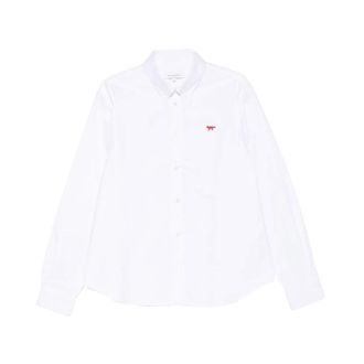 Maison Kitsun&eacute; Casual Shirts, male, White, Size: XL Profile Fox Regular Shirt