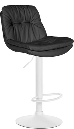 Clp Clp - Taburete De Bar Laurel En Polipiel Negro Metal Blanco Mate