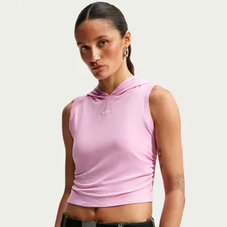 Nike Womens Nike Sportswear Slim Hooded Tank Top in Pink | IV5029-621