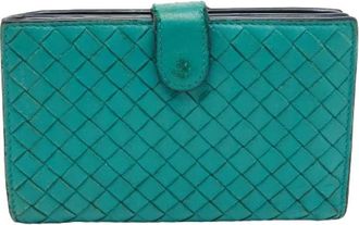 Bottega Veneta Pre-owned Intrecciato Wallet - Dames - Vintage Accessoires - Blauw - ONE Size - Leer - Vintage