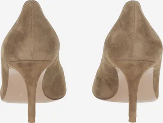 Gianvito Rossi Womens Pumps Suede Beige Leather