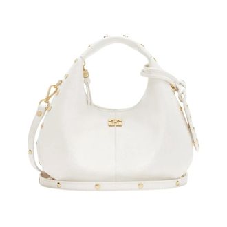 Ganni Handbags, female, White, Size: ONE SIZE Mini Hobo Bag Studs