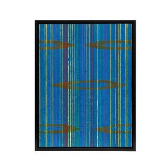 Artery8 Blue Abstract Geometric Pattern Framed Canvas Wall Art Print Korin | Size: W24 x H32