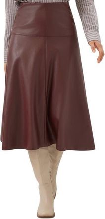 Karen Kane Faux Leather Midi Skirt in Wine at Nordstrom, Size X-Large