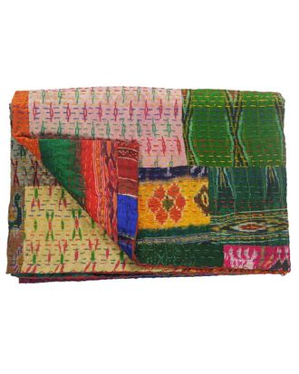 LR Home Lr Home Traditional Patola Kantha Throw Blanket