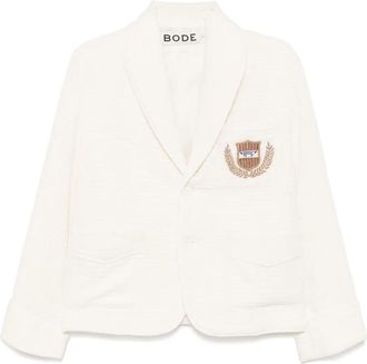 Bode embroidered logo-appliqué blazer - Neutrals