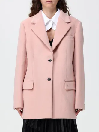 Karl Lagerfeld Single-Breasted Knee-Length Coat in Wool Blend with Lapels