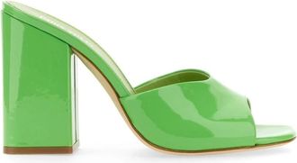 PARIS TEXAS Anja Block Heel Mules - Dames - Muiltjes - Groen - 36 EU - Leer - Schoenen