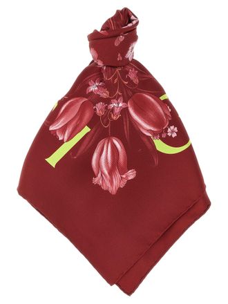 Gucci Floris Sciarpe Bordeaux-Donna