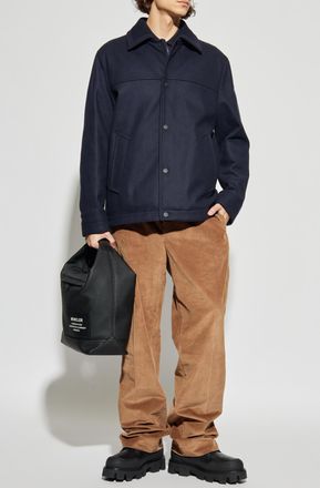 Moncler Wool Down Jacket, Mens, Navy Blue