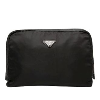 Prada Pre-owned Clutches, female, Black, Size: ONE SIZE Pre-owned Nylon Pouch
