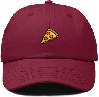 Dalix Pizza Slice Embroidered Dad Hat in Maroon at Nordstrom