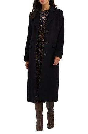 Lauren Ralph Lauren Longline Wool Blend Reefer Coat in Regal Navy at Nordstrom, Size 10